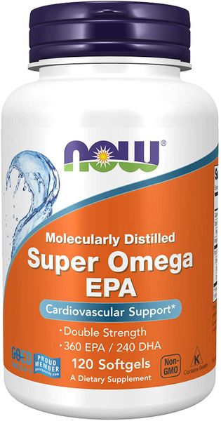 

Рыбий жир Омега 3 Super Omega 360 EPA/240 DHA Now Foods 120 капсул (NF524)