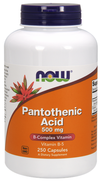 

Витамин В5 Пантотеновая кислота Pantothenic Acid Now Foods 500 мг 250 капсул (NF020)