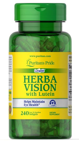 

Лютеин и черника для зрения Herbavision with Lutein and Bilberry Puritan's Pride 120 капсул (PP181)