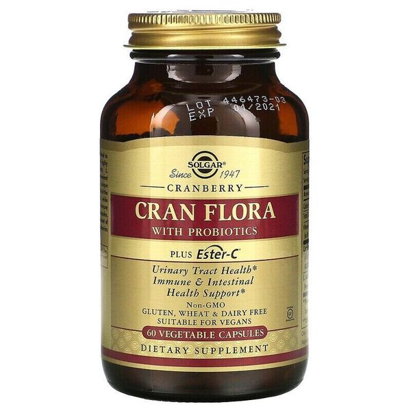 

Клюква с пробиотиками Cran Flora with Probiotics Solgar 60 капсул (SOL311)