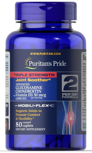 

Глюкозамин хондроитин и МСМ Triple Strength Glucosamine Chondroitin MSM Puritan's Pride 360 каплет (PP109)