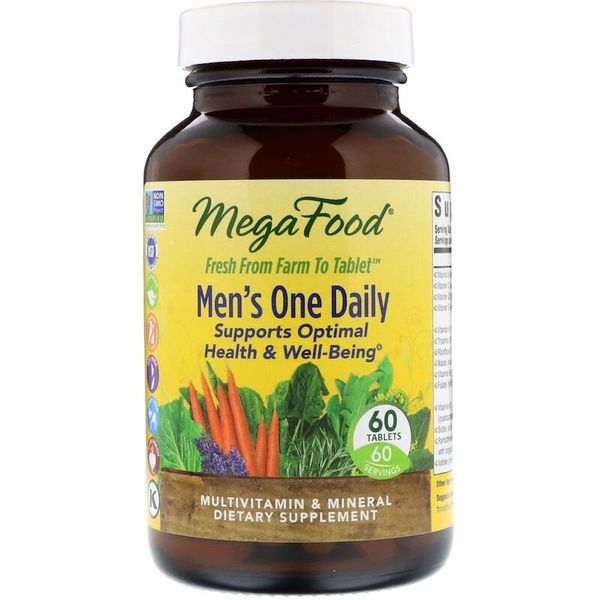 

Витамины для мужчин Men's One Daily Iron Free MegaFood 60 таблеток (MF042)