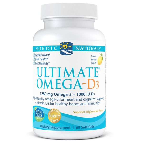 

Рыбий жир Омега-3 Ultimate Omega-D3 Nordic Naturals лимон 1000 мг 60 капсул (NN038)