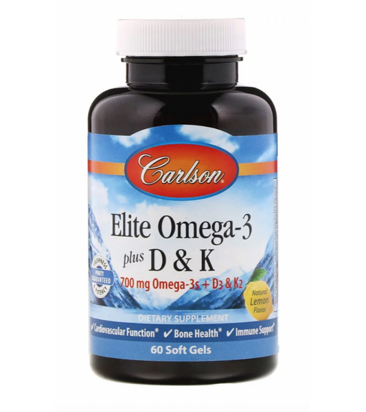 

Омега 3 + витамины D3+К Elite Omega 3+D&K Carlson Labs 60 капсул (CAR121)