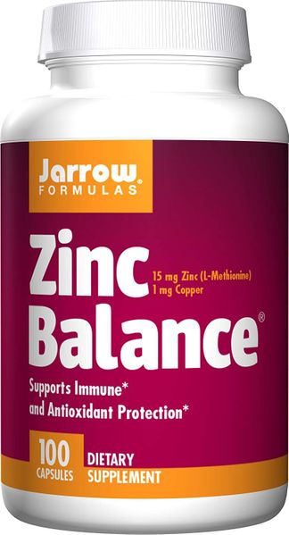

Баланс цинка Zinc Balance Jarrow Formulas 100 капсул (JF100)
