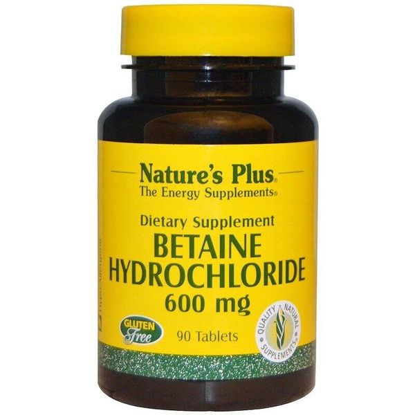 

Бетаина гидрохлорид Betaine Hydrochloride Nature's Plus 600 мг 90 таблеток (NP004)