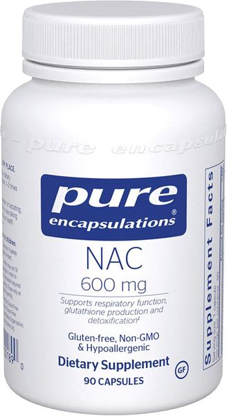 

Ацетилцистеин NAC NAC n-acetyl-l-cysteine Pure Encapsulations 600 мг 90 капсул (PE165)