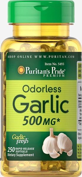

Чеснок Odorless Garlic Puritan's Pride без запаха 500 мг 250 капсул (PP433)