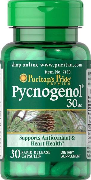 

Пикногенол (кора сосны) Pycnogenol Puritan's Pride 30 мг 30 капсул (PP250)