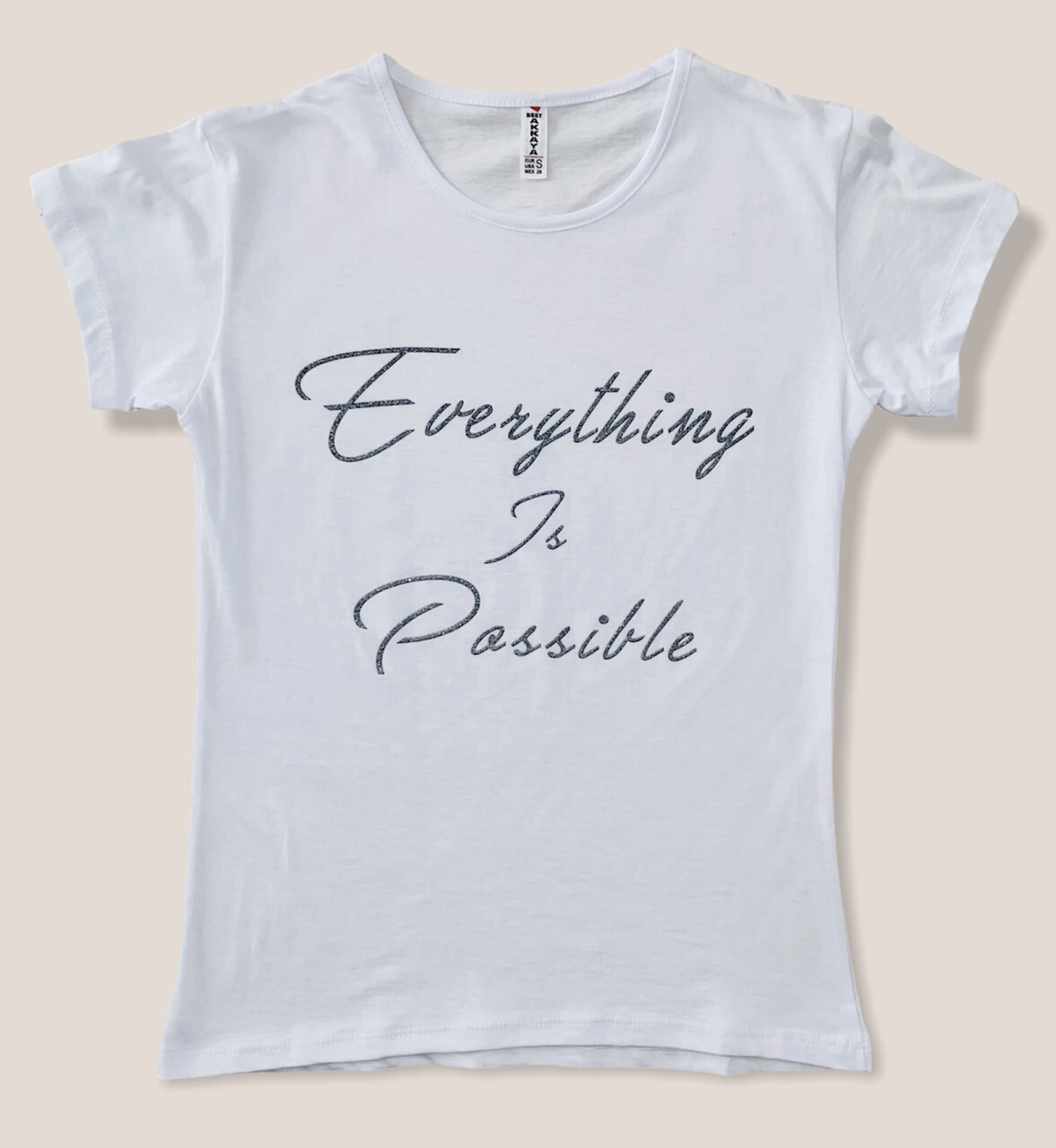 

Жіноча Футболка HAZARD Напис Everything is possible білий 22125, Жіноча Футболка HAZARD Напис Everything is possible білий 22125 (XL (50))