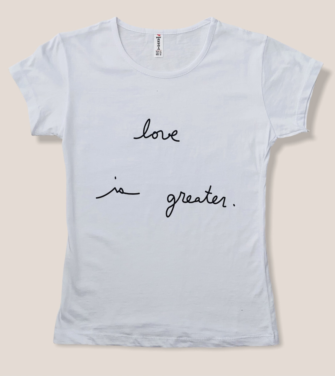 

Жіноча Футболка HAZARD Напис Love is greater білий 22112, Жіноча Футболка HAZARD Напис Love is greater білий 22112 (XL (50))