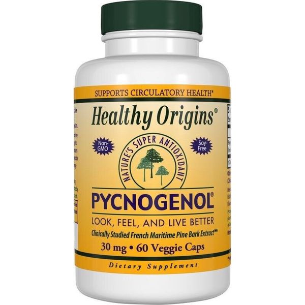 

Пикногенол (кора сосны) Pycnogenol Healthy Origins 30 мг 60 капсул (HO102)