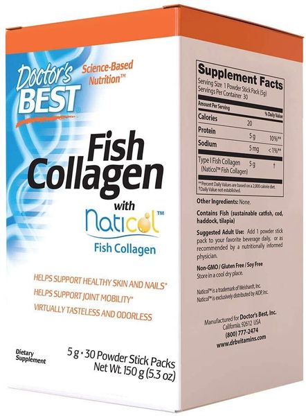 

Рыбий коллаген Fish Collagen Doctor's Best 30 пакетиков (DB128)