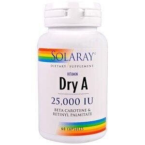 

Витамин А Dry Vitamin A Solaray 25000 МЕ 60 капсул (SR009)