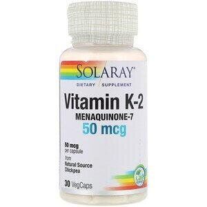 

Витамин К2 Менахинон-7 Vitamin K-2 Solaray 50 мкг 30 капсул (SR012)