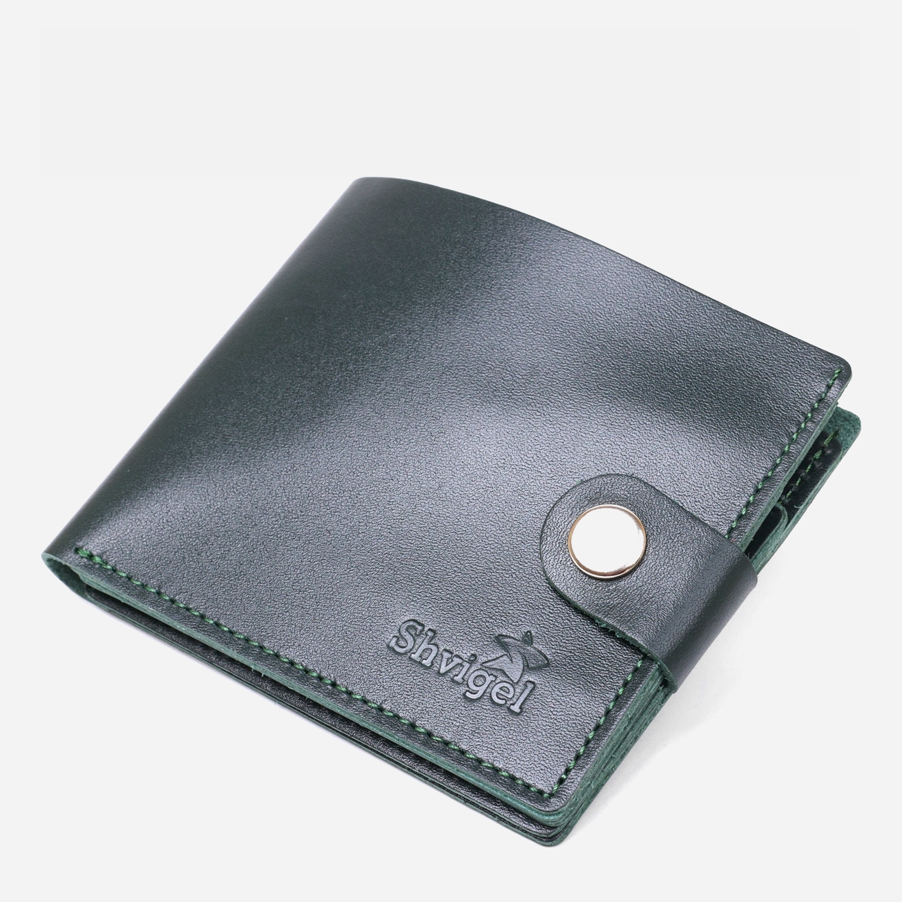 

Кошелек кожаный Shvigel leather-16448 Зеленый