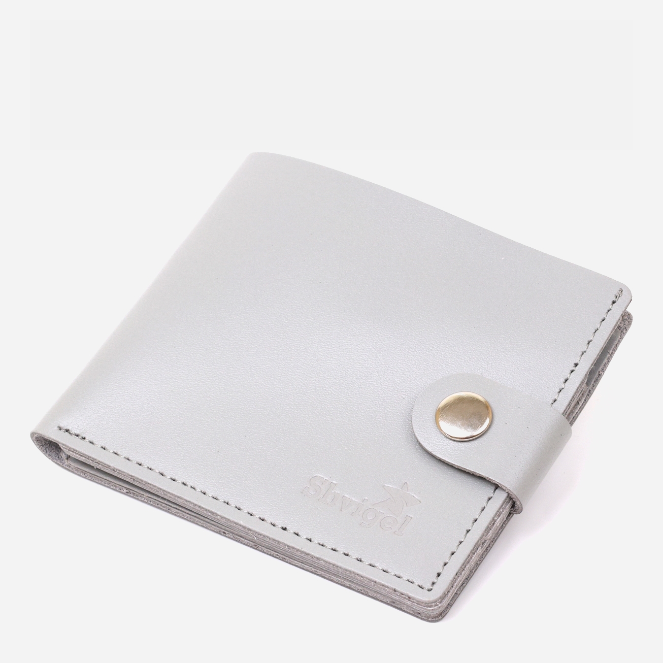 

Кошелек кожаный Shvigel leather-16451 Серый