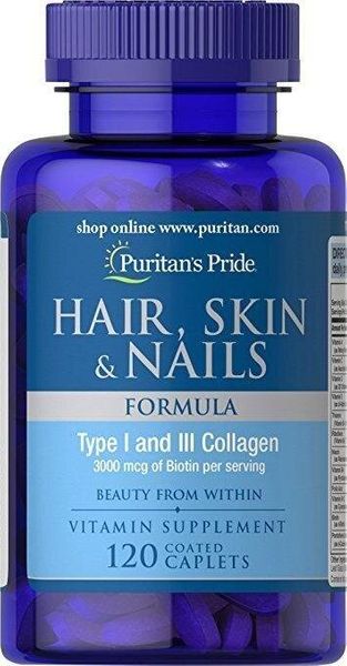 

Формула для волос кожи ногтей Hair Skin Nails Formula Puritan's Pride 120 таблеток (PP279)