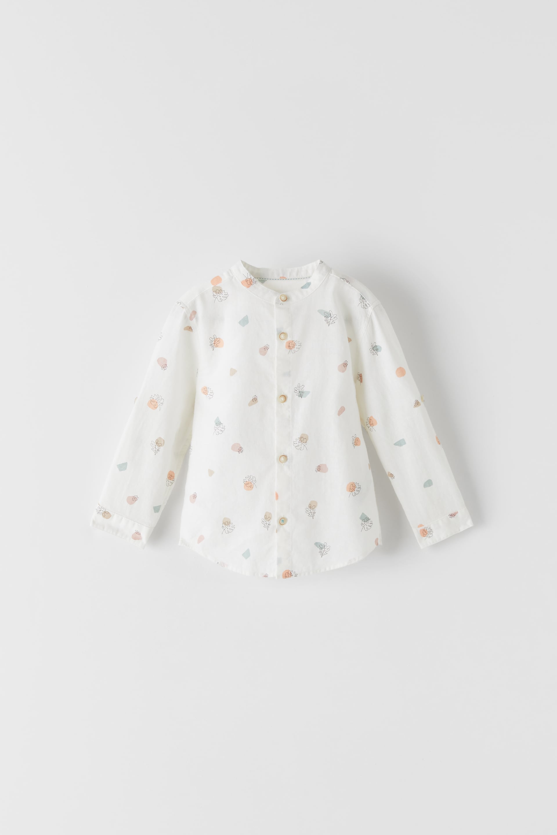 

Рубашка Zara 86см белый листики 6048563712