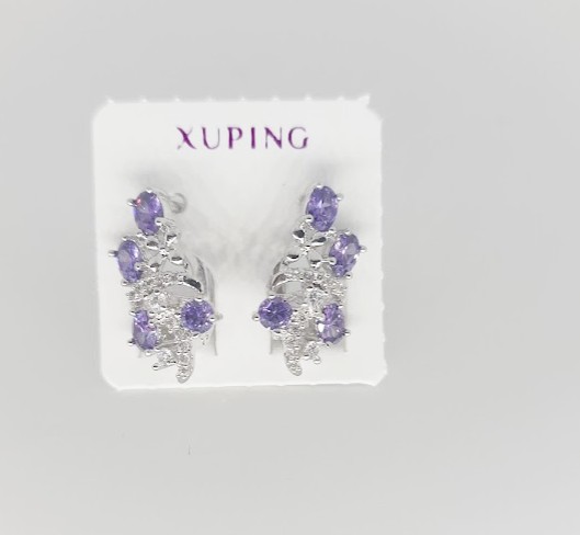 

Серьги Xuping с цирконами Медицинское золото 1,8см (б006)