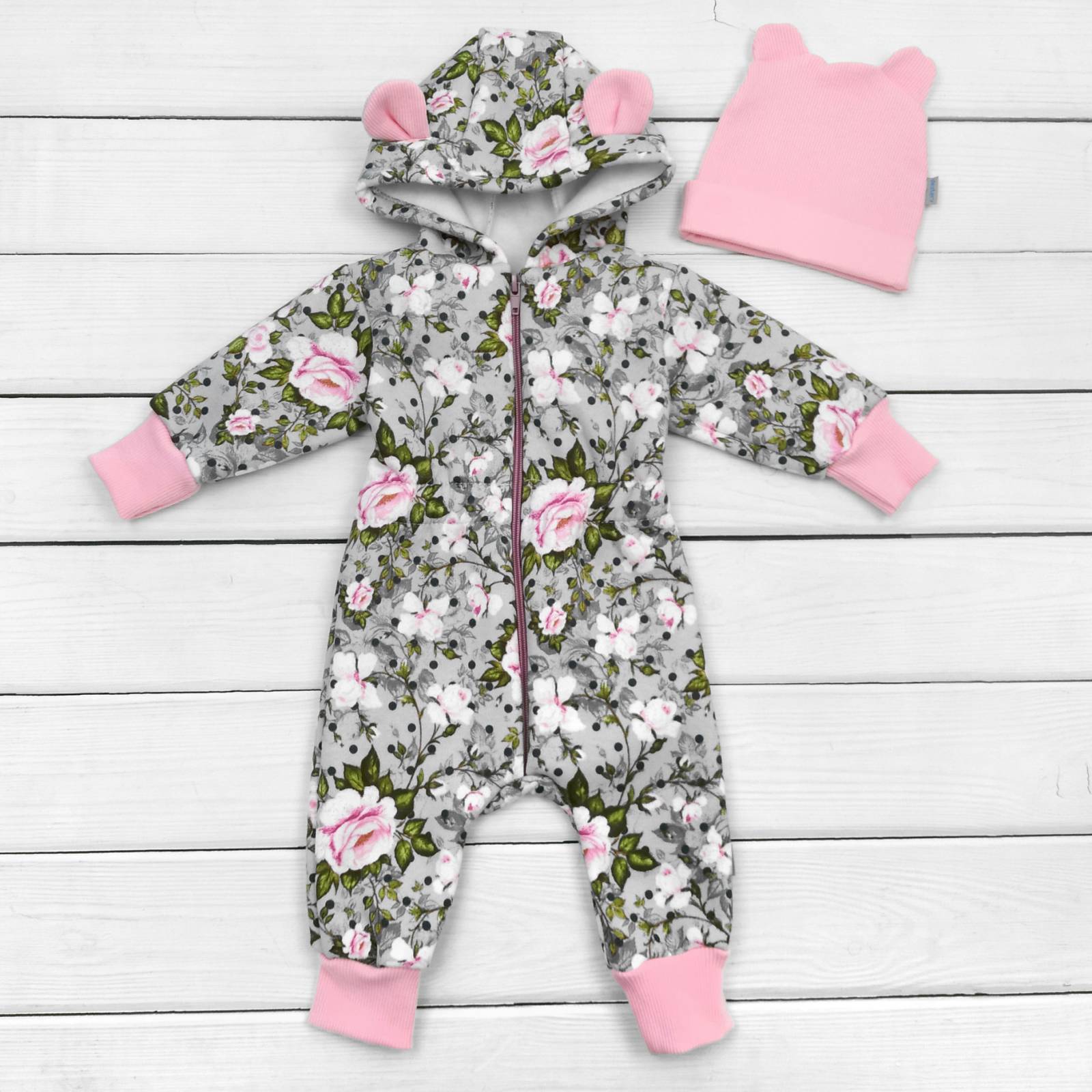 

Комбинезон теплый с начесом Dexter`s для ребенка от года garden 92 см розовый;серый