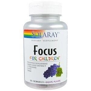 

Поддержка развивающегося мозга детей Focus For Children Solaray виноград 60 таблеток (SR049)