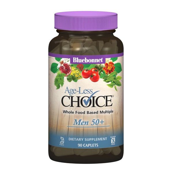 

Витамины для мужчин Age-less Choice Whole Food-Based Multiple for Men 50+ Bluebonnet Nutrition 90 каплет (BB041)