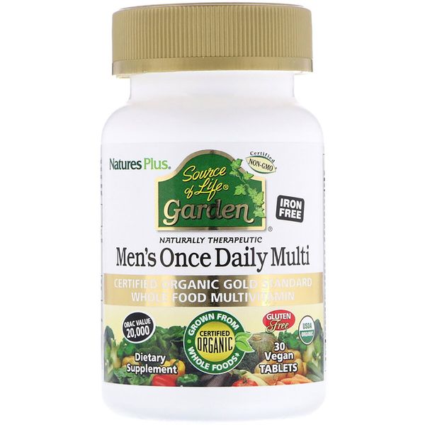 

Витамины для мужчин Source of Life Garden Men's Once Daily Multi Nature's Plus 30 таблеток (NP140)