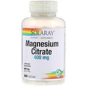 

Магний цитрат Magnesium Citrate Solaray 400 мг 180 капсул (SR036)