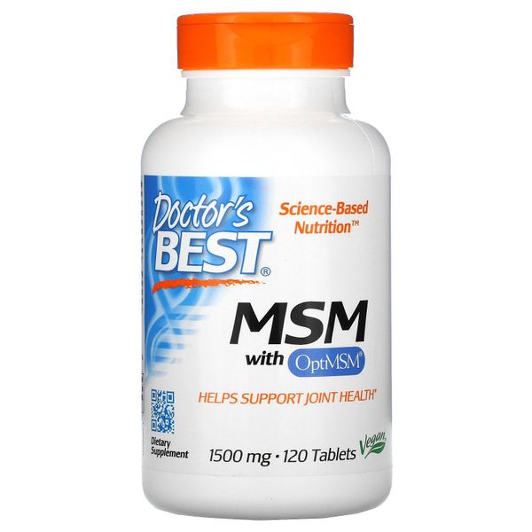 

Метилсульфонилметан MSM 1500 Doctor's Best 1500 мг 120 таблеток (DB097)