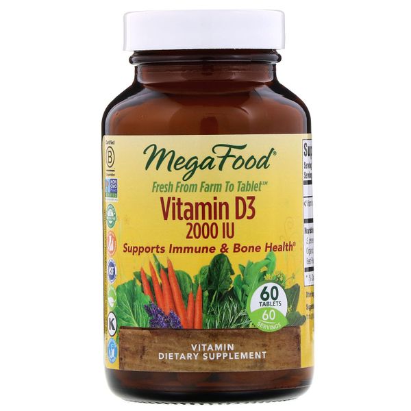 

Витамин D3 Vitamin D3 MegaFood 2000 МЕ 60 таблеток (MF086)