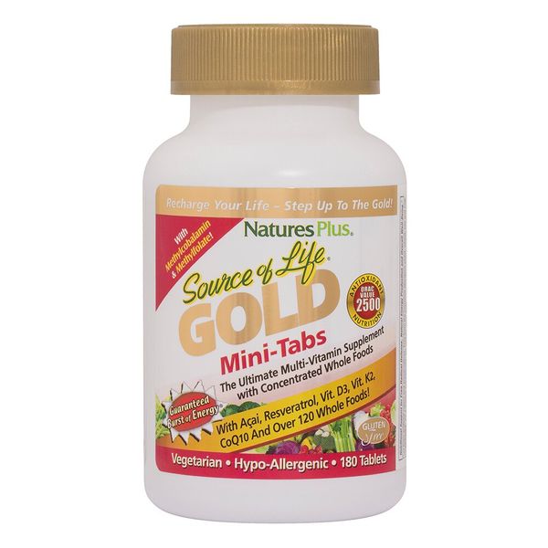 

Витамины Source of Life Gold Mini-Tabs Multi-Vitamin Nature's Plus 180 таблеток (NP064)