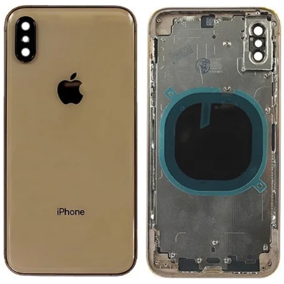 

Крышка задняя iPhone XS Max с рамкой Gold Copy