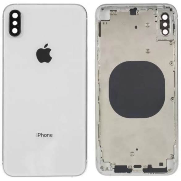 

Крышка задняя iPhone XS с рамкой Silver Copy