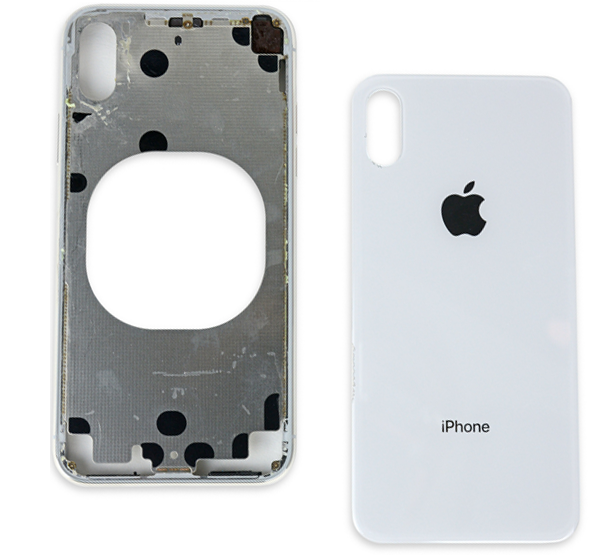 

Крышка задняя iPhone X с рамкой Оригинал Silver (снятый с телефона)