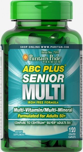 

Витамины для мужчин 50+ ABC Plus Senior Multi Puritans Pride 120 каплет (PP351)