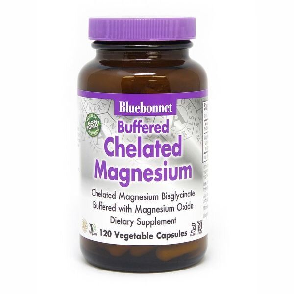 

Хелатный Магний Buffered Chelated Magnesium Bluebonnet Nutrition 120 капсул (BB076)
