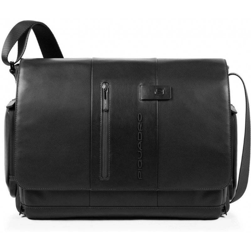 

Мужская кожаная сумка Piquadro Urban Black для ноутбука 14"