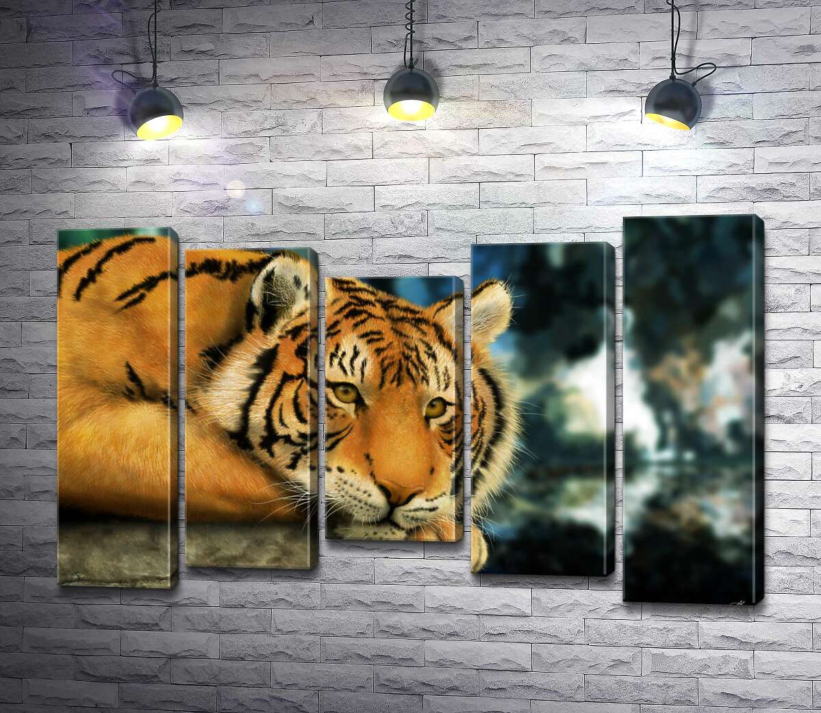 

Модульная картина ArtPoster Бенгальский тигр отдыхает 100x65 см Модуль №28