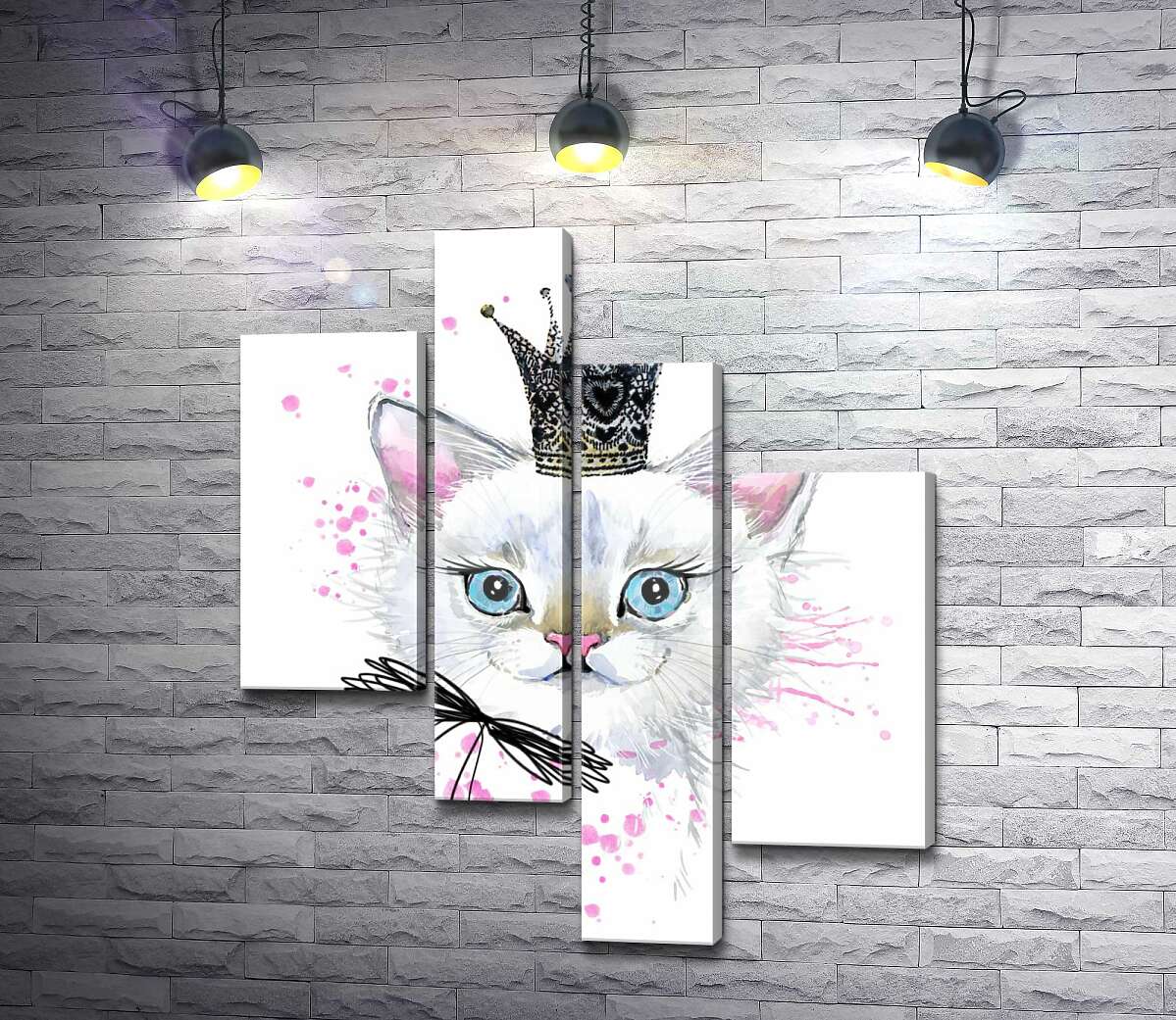 

Модульная картина ArtPoster Взгляд голубых глаз белой кошечки-принцессы 130x155 см Модуль №20