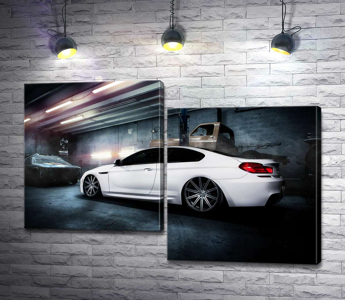 

Модульная картина ArtPoster Белый блеск автомобиля BMW M6 Gran Coupé 100x68 см Модуль №5