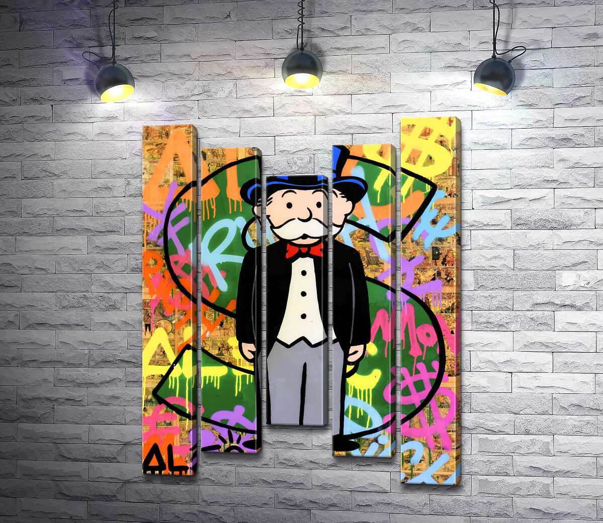 

Модульная картина ArtPoster Богатый дядя Пеннибергс (Rich Uncle Pennybags) – Алек Монополи (Alec Monopoly) 130x175 см Модуль №28