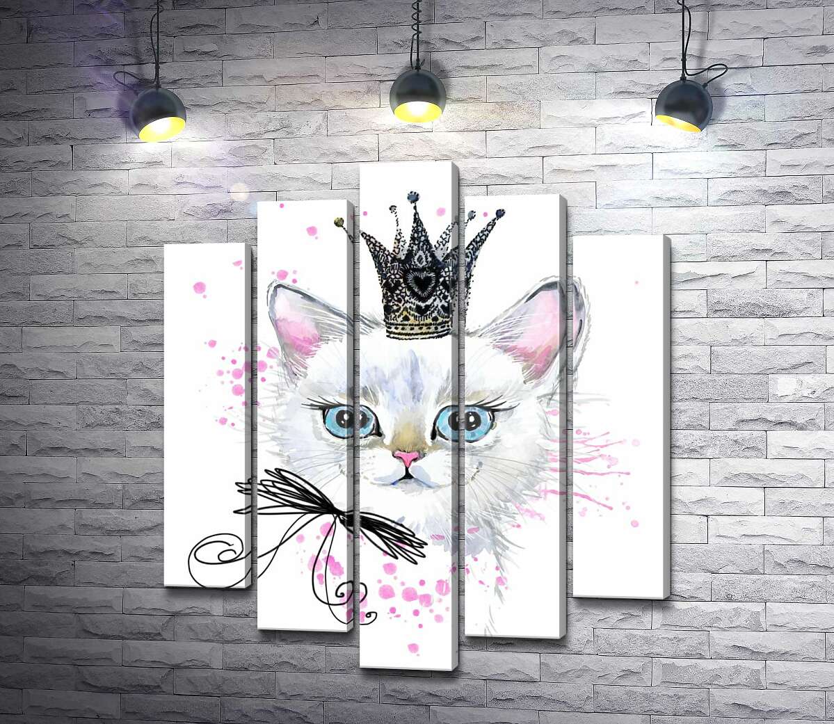 

Модульная картина ArtPoster Взгляд голубых глаз белой кошечки-принцессы 130x156 см Модуль №26