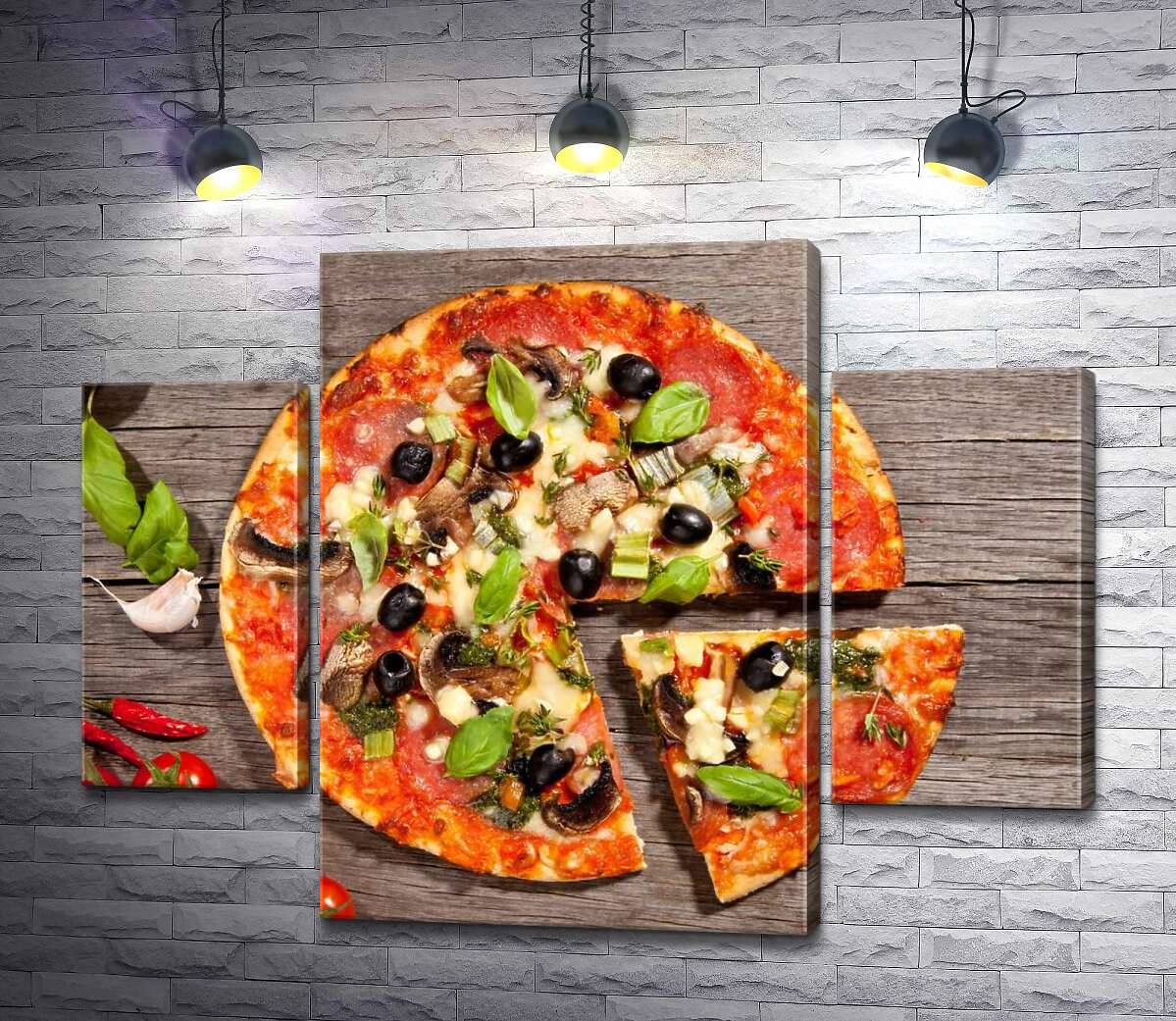 

Модульная картина ArtPoster Вкус Италии в каждом кусочке пиццы 131x99 см Модуль №7
