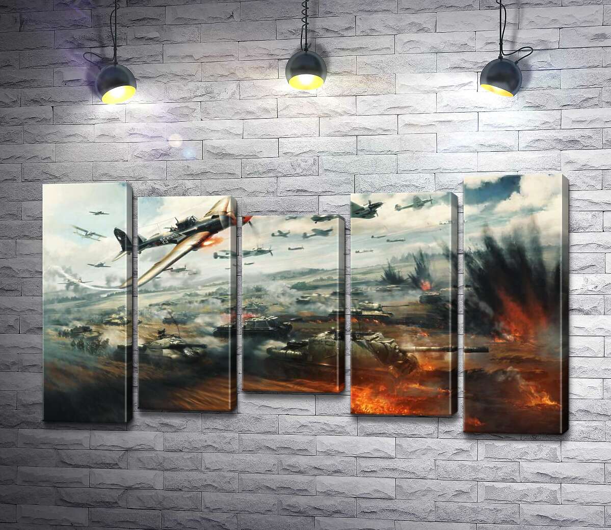 

Модульная картина ArtPoster В аду танкового и авиационного сражения 130x74 см Модуль №28