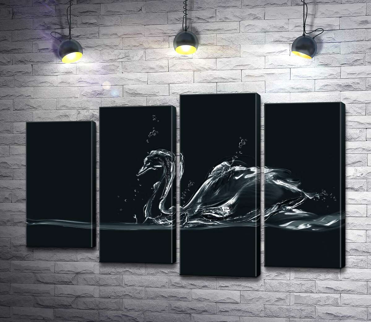 

Модульная картина ArtPoster Волны прозрачной воды в силуэте лебедя 80x53 см Модуль №21