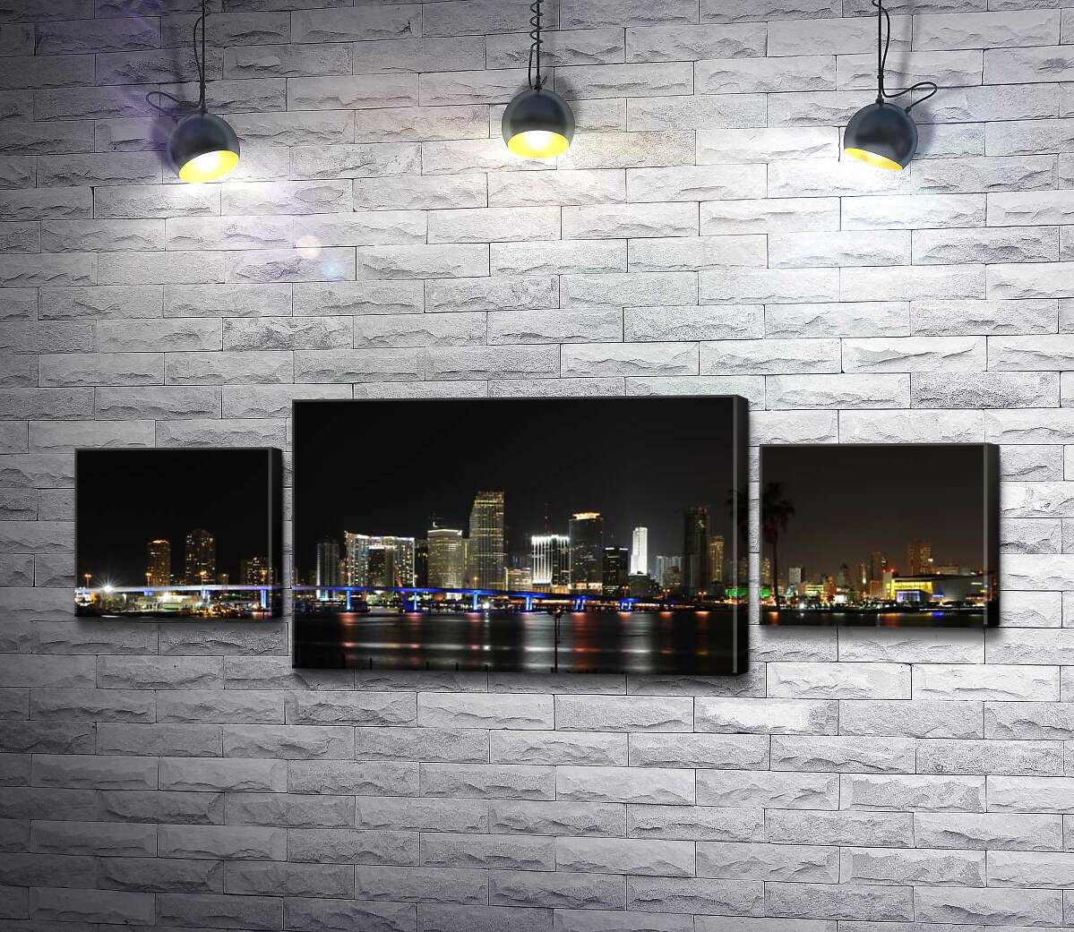 

Модульная картина ArtPoster Вид на "сердце" Майами - район Downtown Miam 100x35 см Модуль №7