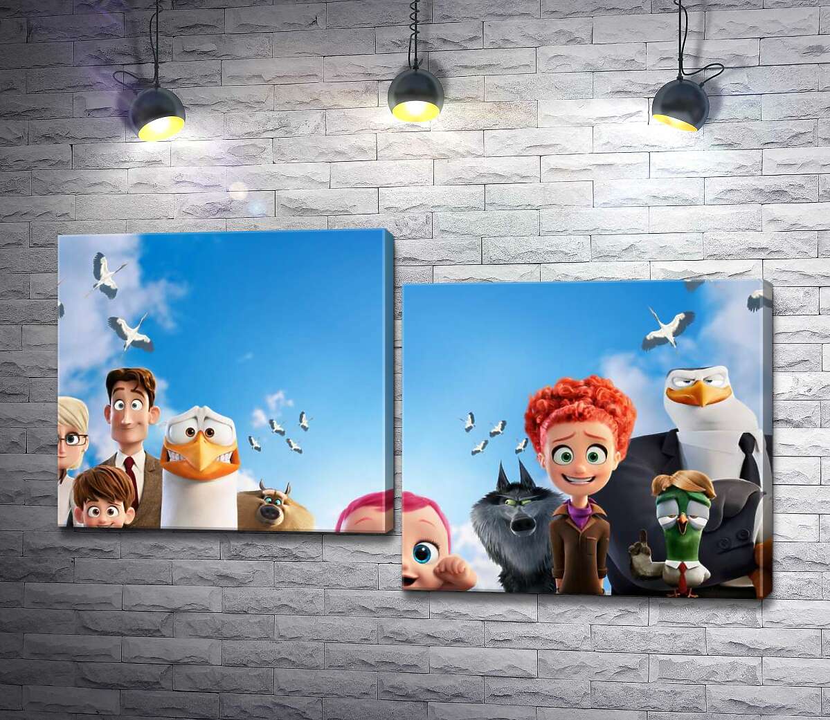 

Модульная картина ArtPoster Веселый постер с персонажами мультфильма "Аисты" 100x57 см Модуль №5