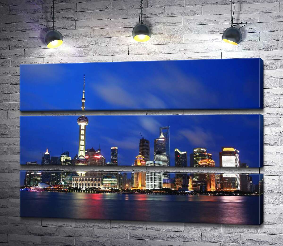 

Модульная картина ArtPoster Вид на огни шанхайского района Пудун 92x60 см Модуль №13