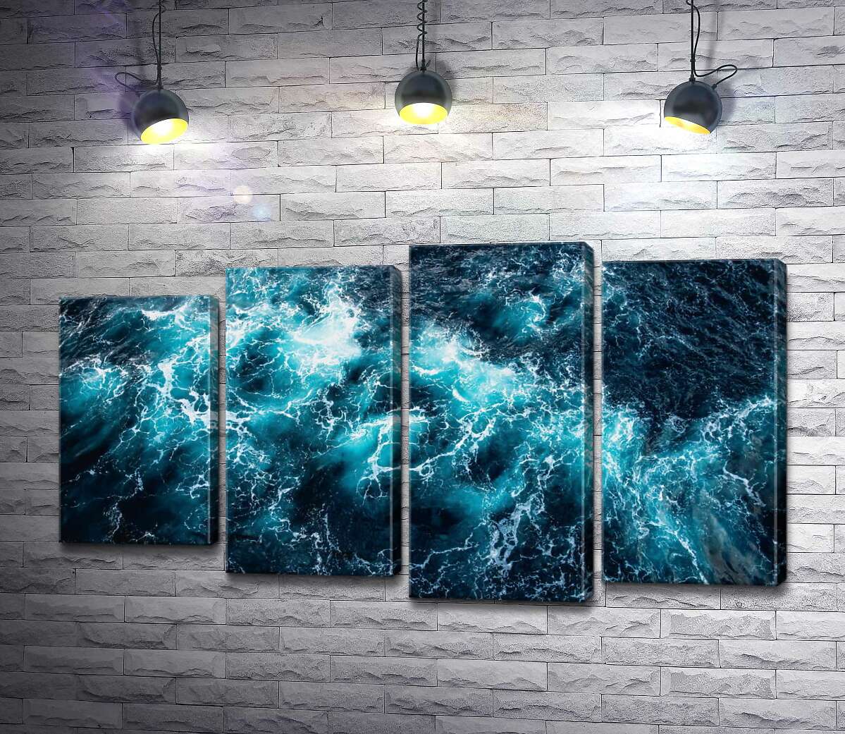 

Модульная картина ArtPoster Бурная бирюза океана 80x47 см Модуль №21